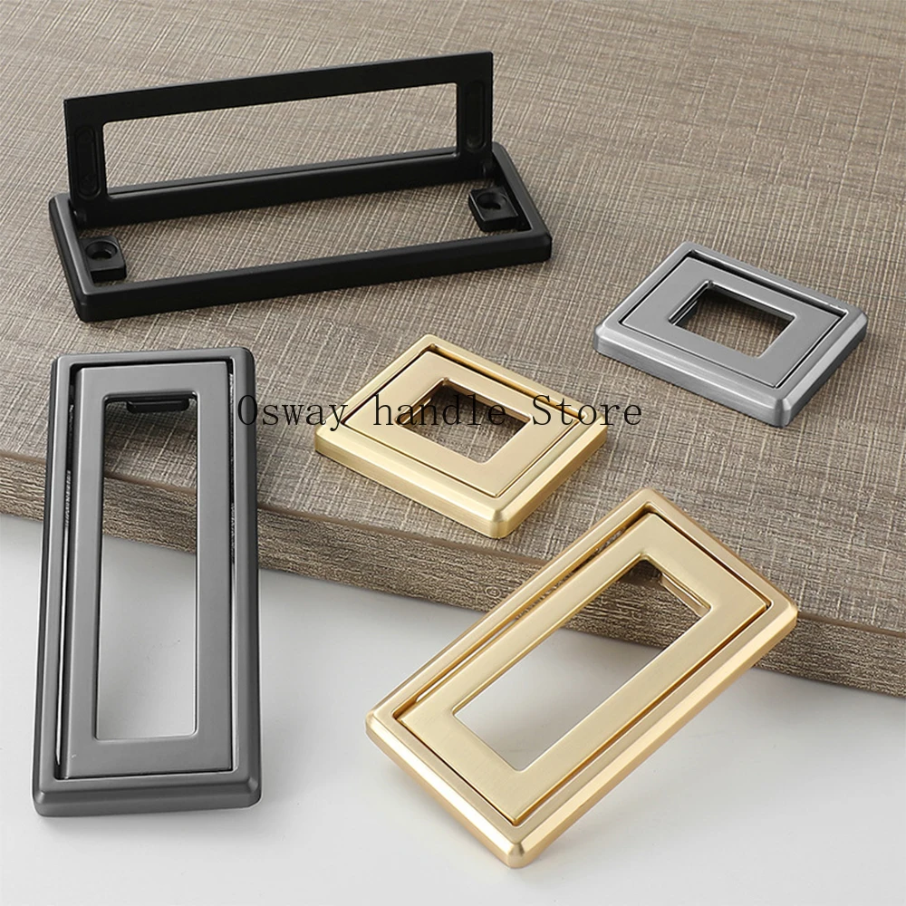 Drawer free perforated flat handle furniture bedside cabinet concealed buckle handle tatami invisible surface mounted handle