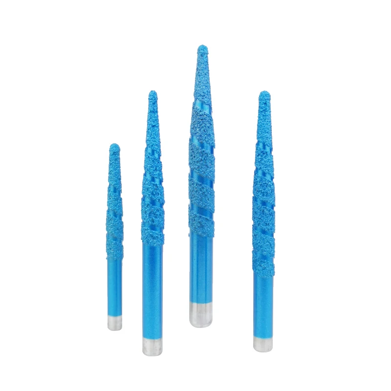 Tapered Slotted Brazing Stone Engraving Bit Marble Carving Tools Cnc Router Bits Milling Cutter For Granite