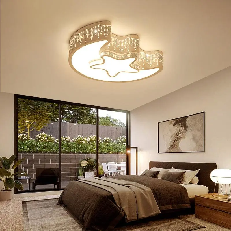 

Современные светодиодные потолочные светильники для детской комнаты, детской, комнаты для малышей, с мультяшным дизайном в виде луны и звезд, потолочная лампа для девочек, декор для спальни, светильник.