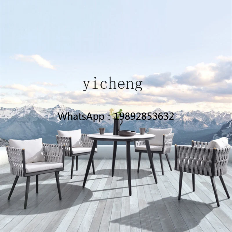 1 outdoor table and chair sand courtyard garden open-air balcony waterproof and sunscreen leisure rattan chair combination