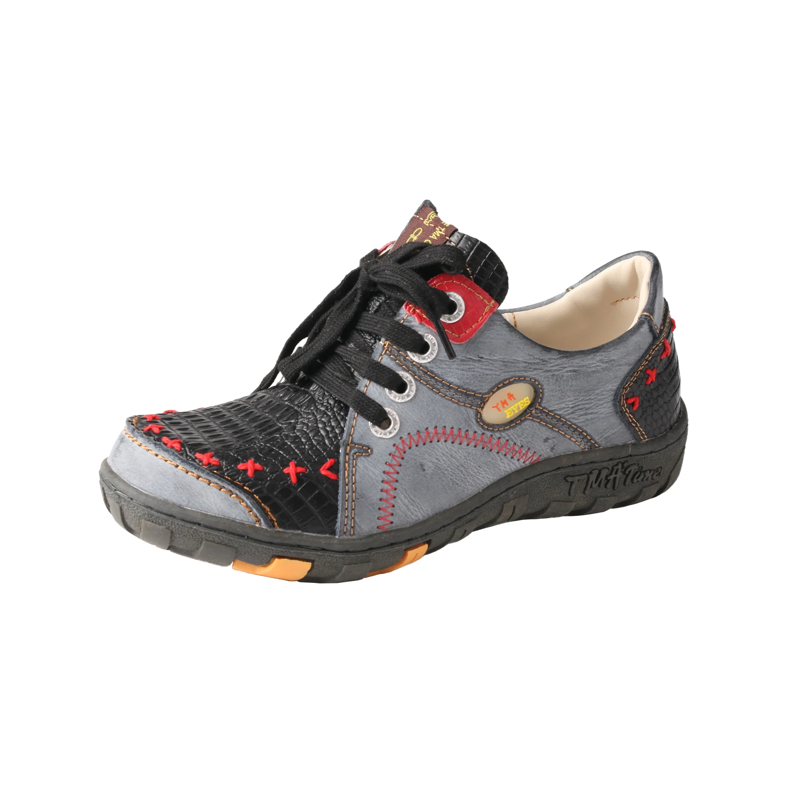 TMA EYES Mehrfarbige, niedliche und vielseitige, farblich kontrastierende, handgenähte flache Schuhe, leichte Freizeitschuhe für Damen – Detail 1