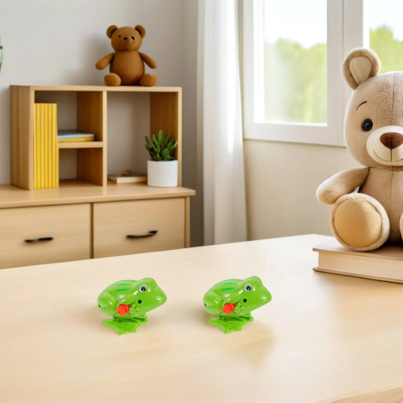 

3Pcs Wind Up Frog Clockwork Spring Kids Bouncy Playtime Gift Set Green Bright Fun Jumping Action Clockwork Spring Frog