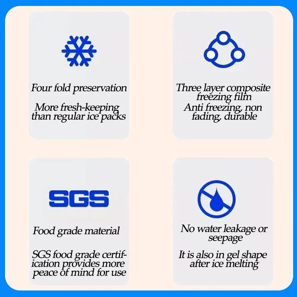 50 szt. Kompresów Lodowych Przenośne Samozasysające Kompresy Chłodzące na Ból Wielokrotnego Użytku