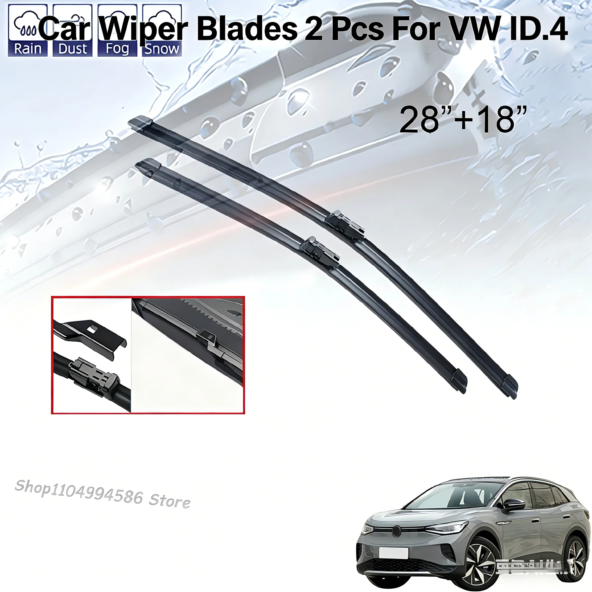 

For Volkswagen ID.4 ID4 2020 2021 2022 Car Accessories 2 PCS Front Windshield Wiper Brushes