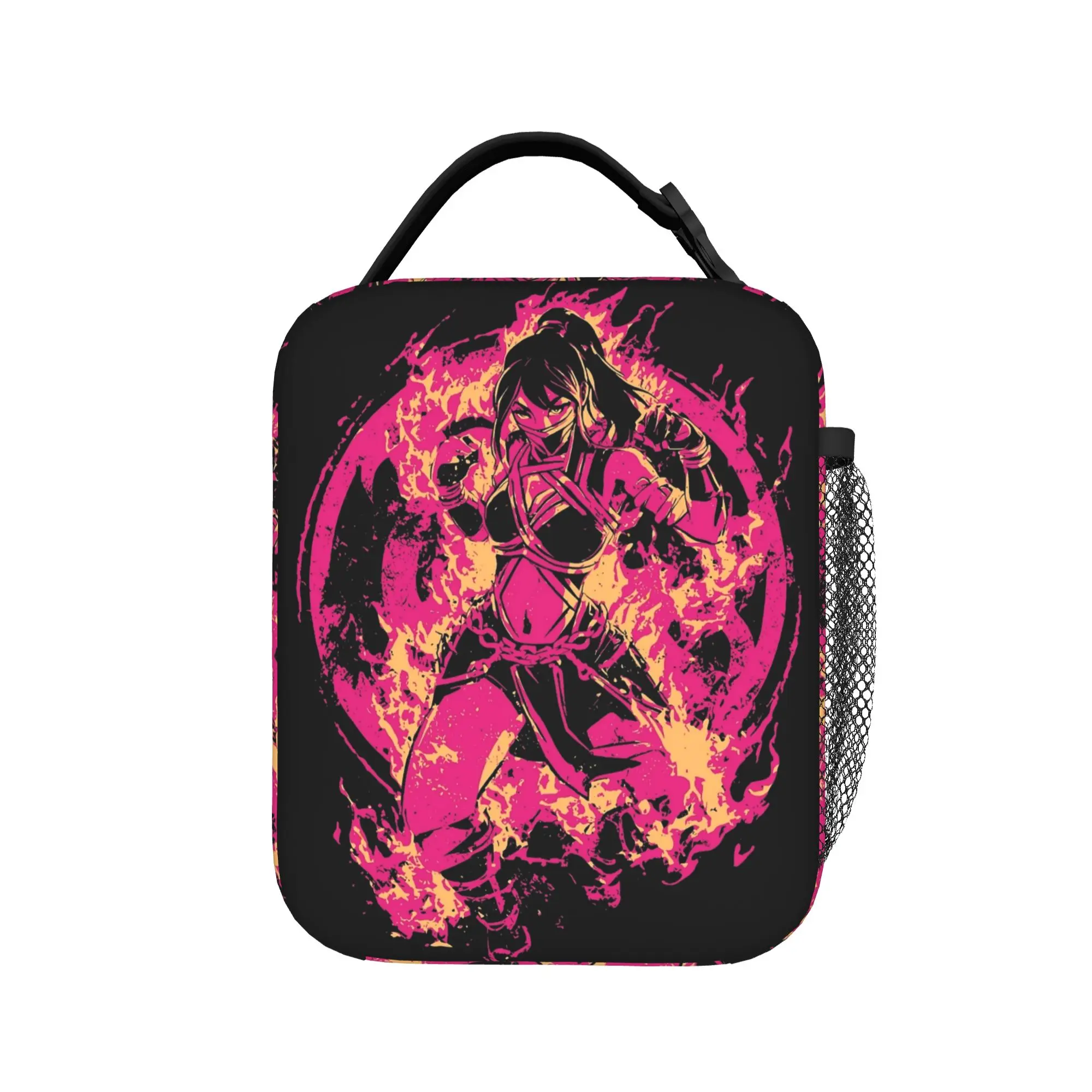 Hellfire Mileena Mortal Kombat Bolsa térmica isolada para almoço, recipiente para refeições, à prova de vazamentos, para homens, mulheres, escola