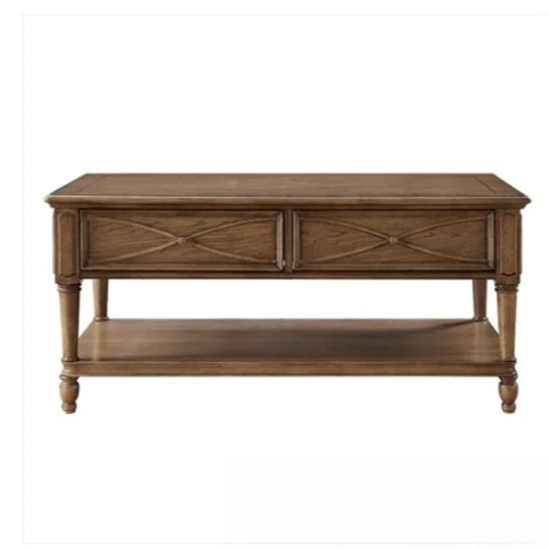 

Solid wood edge several combinations, apartment living room American retro rectangular simple coffee table