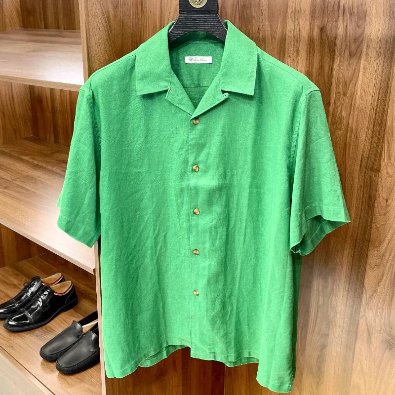 

Luxury Brand LP Linen Men Short-Sleeved Shirts Summer Solid Color T-shirt Men's Casual T-shirts Men's Clothing Women's Clothes