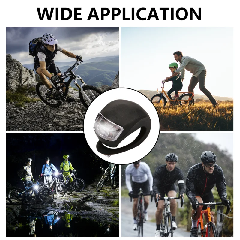 Bicycle Front Light Silicone LED Head Front Rear Wheel Bike Light Waterproof Cycling Bicycle Accessories Bike Lamp safe warn