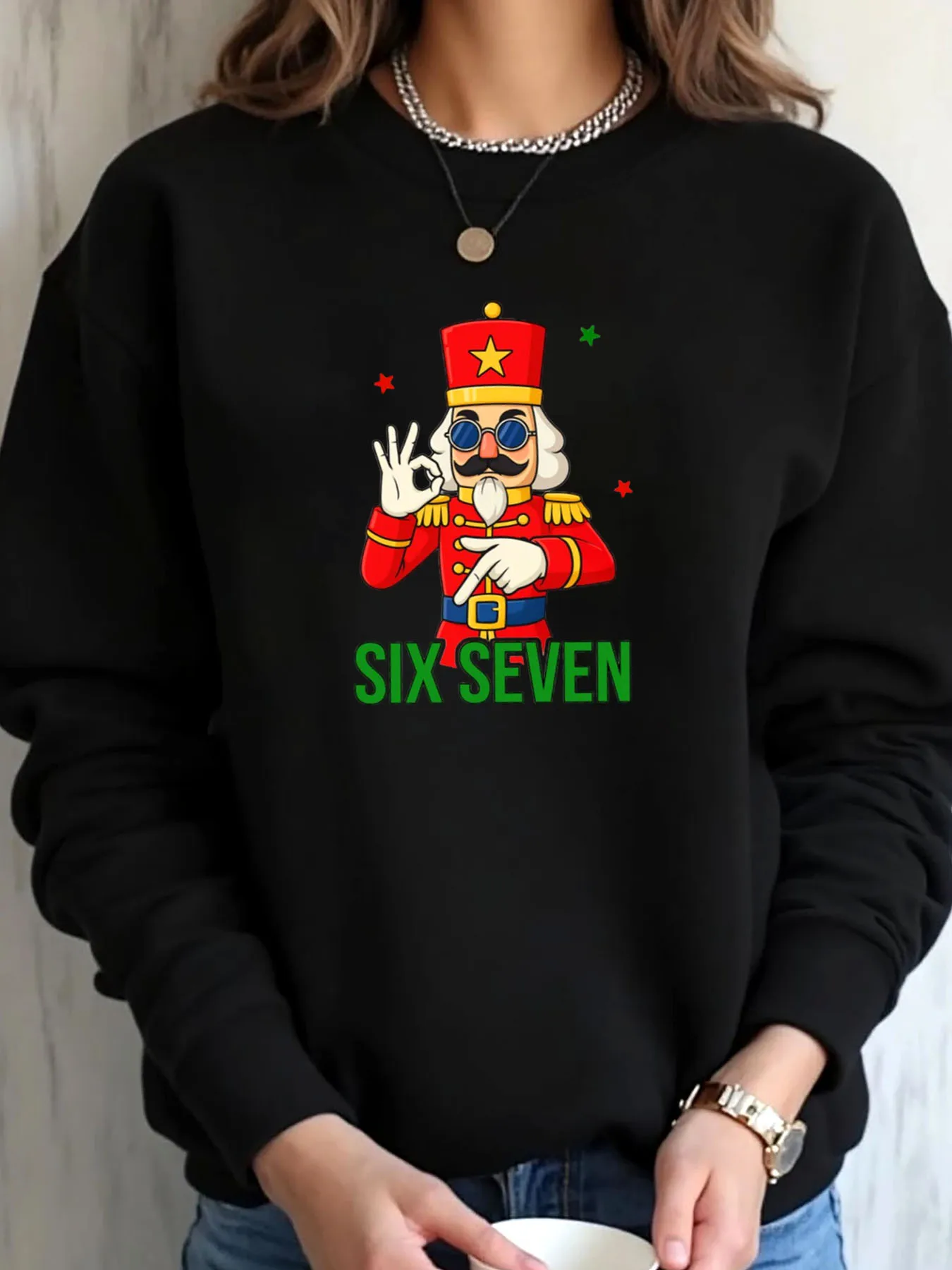 

Женская толстовка больших размеров, рождественский Щелкунчик, шесть семи принтов, верхняя одежда