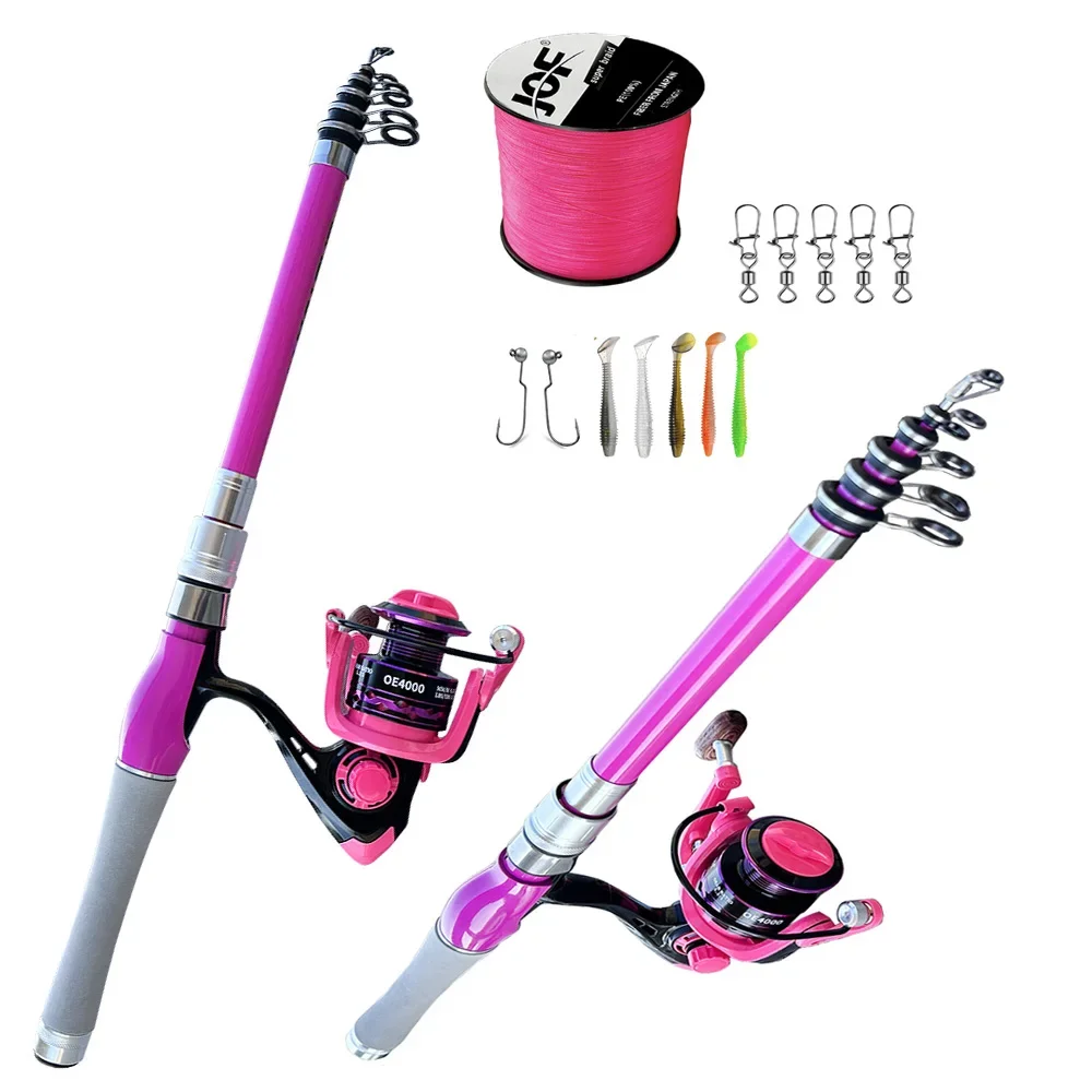 

Portable Telescopic Fishing Rod 1.5-2.4m and Reel Combo 2000 3000 4000 Full Kit with Bait Hook Fishing Line Fishing Accessories