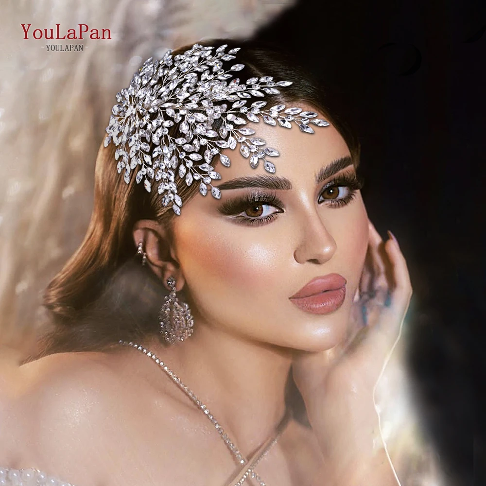 YouLaPan Shiny Rhinestone Bridal Headwear Luxury Wedding Headband Women Hair Accessories Headpiece Party Banquet Headdress HP438 image 5