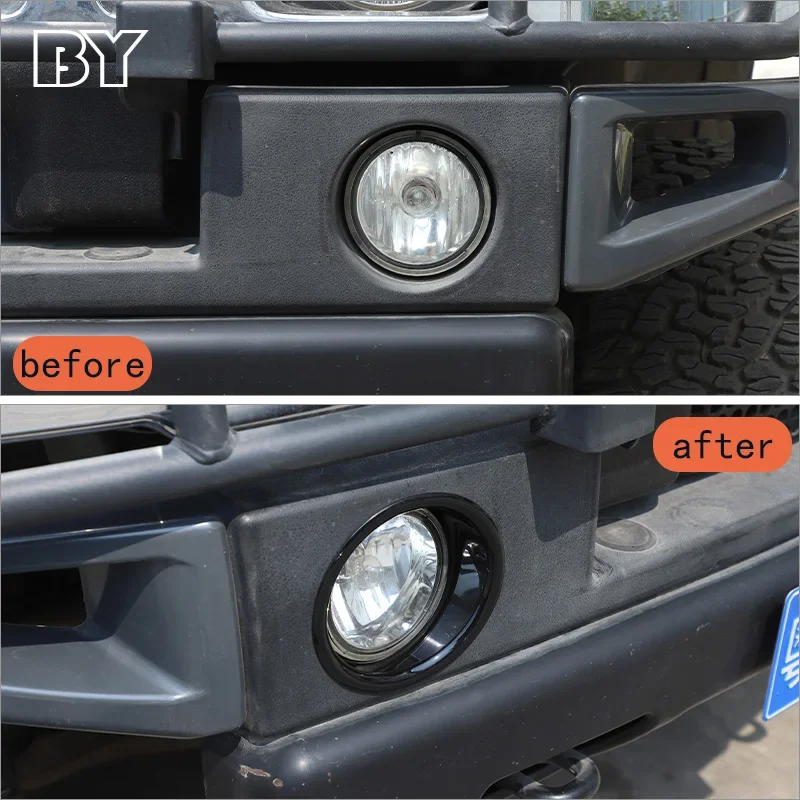 

For Hummer H2 2003-2009 Front Bumper Fog Light Trim Foglight Lamp Cover ABS Black Sticker Decor Car Accessories