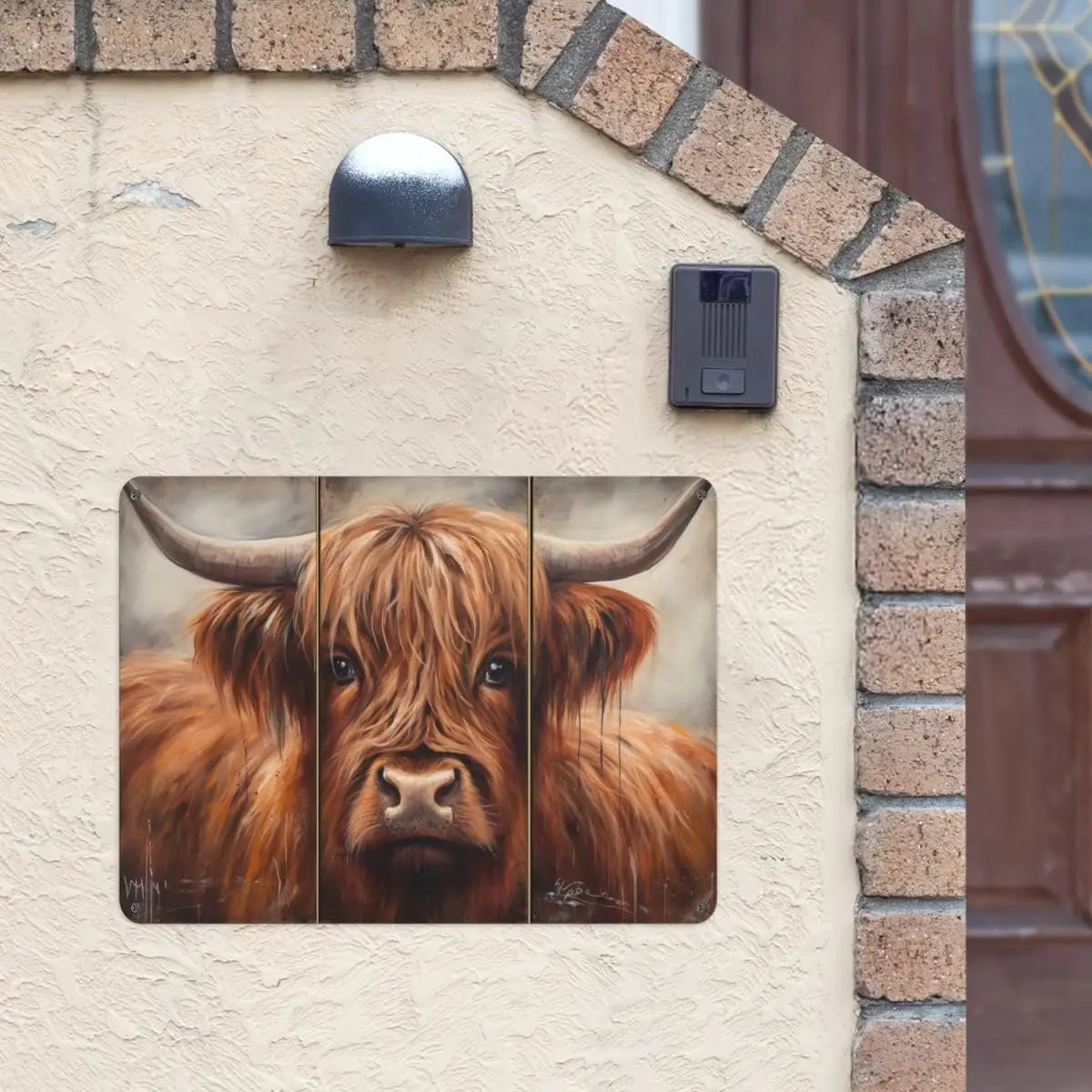 Metal Tin Sign Vintage Highland Cow Humour Funny Animal Whimsy Animal for Home, Bathroom and Toilet Wall Decor 12x8 Inches