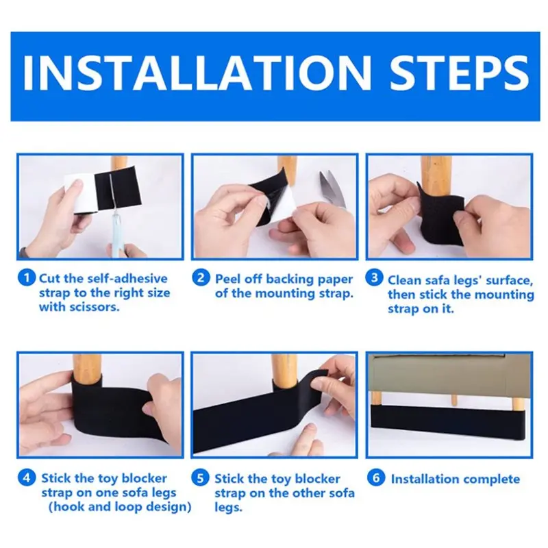 【كفاءة 】 مادة النايلون القابلة للتعديل مقاس 100 مم × 6 م مع أشرطة تثبيت لمنع سدادة سفلية لسرير الأريكة