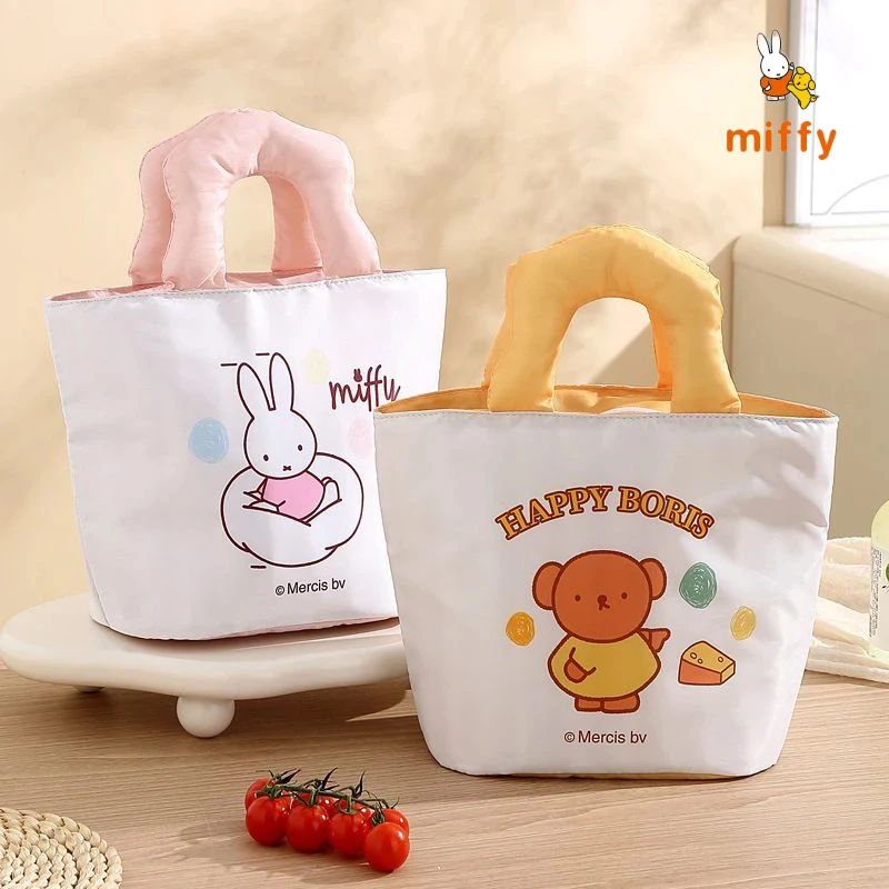 

Miffy New Bento Insulated Bags Portable Inner Aluminum Foil Lunch Tote Outdoor Camping Picnic Insulated Bag Student Workers Gift