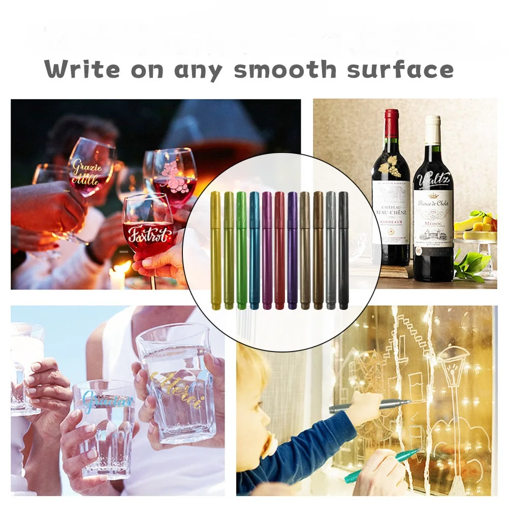12Pcs Glass Marker Pens  Erasable Fine Tip Markers for Customizing Wine  Glasses, Bottles, and Ceramics  Perfect for DIY Names - AliExpress 21
