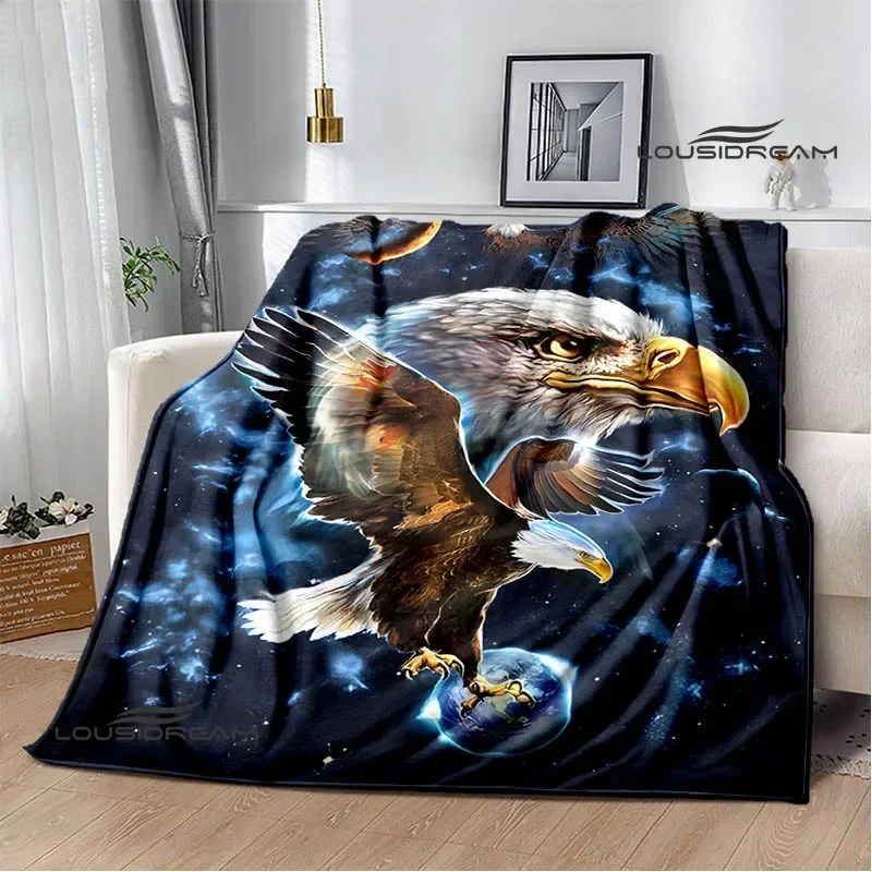 Eagle printed blanket Picnic blankets Flange warm blanket Soft and comfortable blanket bed linings birthday gift