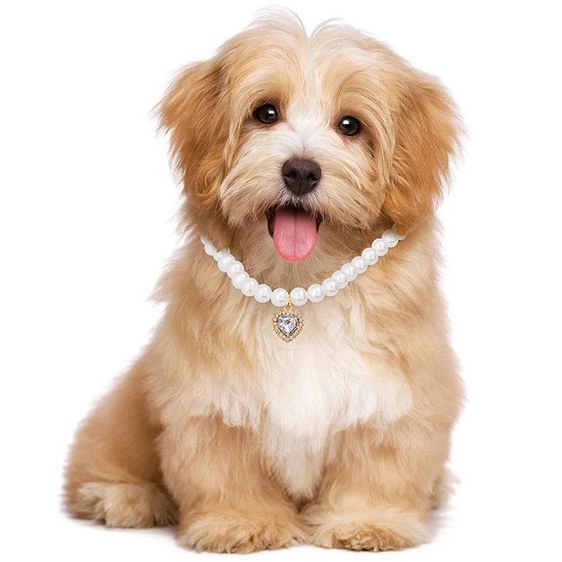 Collar ajustable de perlas para perros y mascotas, joyería exquisita para gatos, Collar de gemas de princesa, Collar para cachorros, accesorios para mascotas, regalos