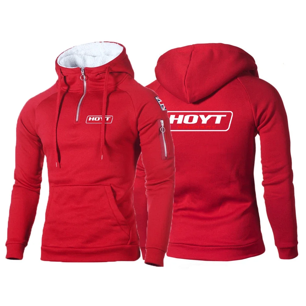 2024 Hoyt Archery New Men Spring And Autumn Jackets Zipper Hoodie Harajuku Fitness Fleece Casual All-Match Sweatshirt