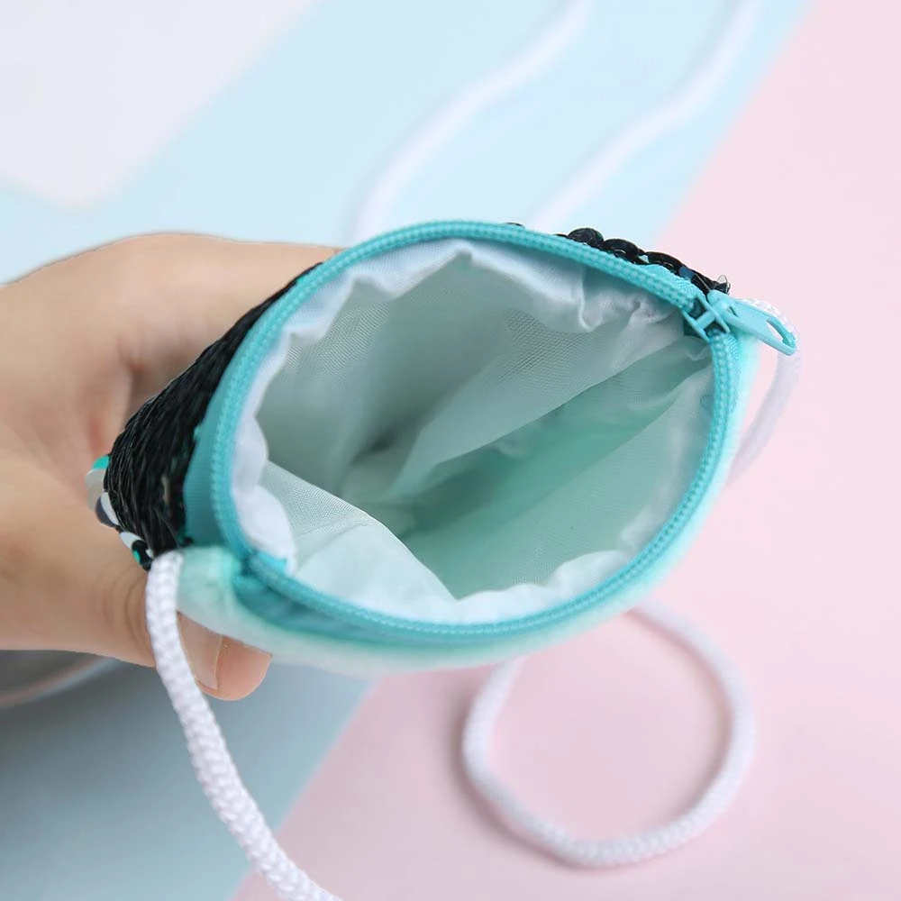 Money Pouch Mermaid Tail Sequin Coin Purse Fish Tail Storage Girls Sequin Crossbody Bag Sundries Bag Card Holder