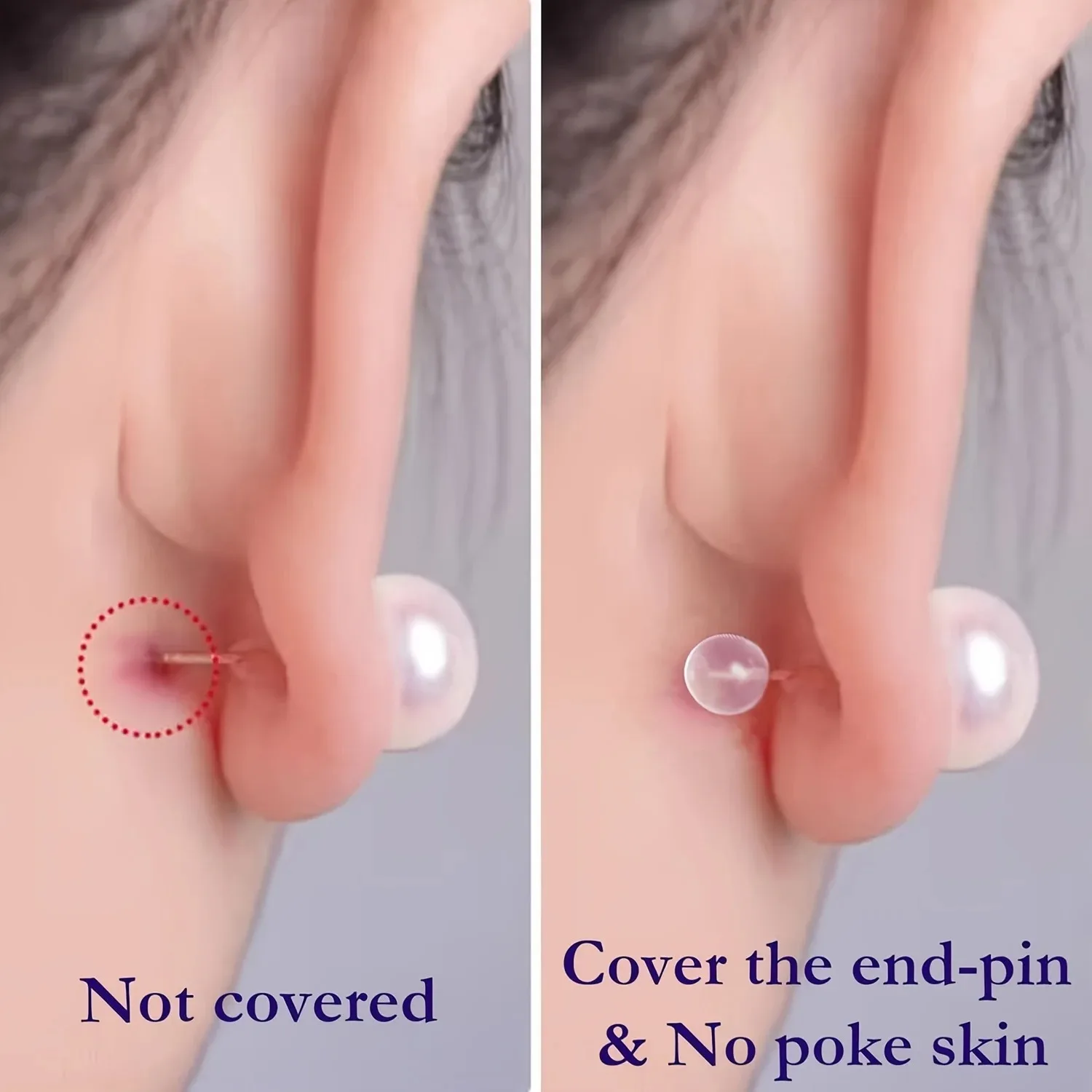 100pcs Safety Earring Back，Fit with All Type of Earrings，for DIY Making，Jewlery Making (Clear) image 6