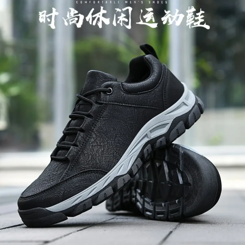 

Men's Hiking Shoes Luxury Brand Casual Shoes Outdoor Non-slip Trekking Shoe Lace Up Vulcanized Shoes for Men Large Size Sneakers