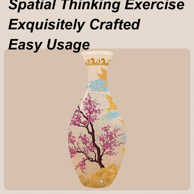 Vase Puzzle 3D Jigsaw Puzzle Vase Aesthetic Desktop Jigsaw Crafts Home Decor For Study Room Living Room Bedroom Kitchen Table