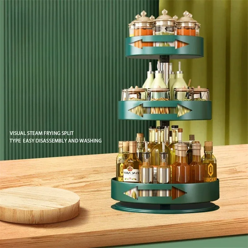 Rotating Seasoning Storage Rack Storage Box Rack Kitchen Storage Multi-purpose Revolve Seasoning Corner Dedicated Rack