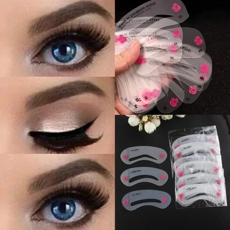 1-9set Eye Makeup Stencils Grooming Eyebrow Stencil Kits DIY Eyebrow Templates for Women Make Up Beauty Tools Accessories