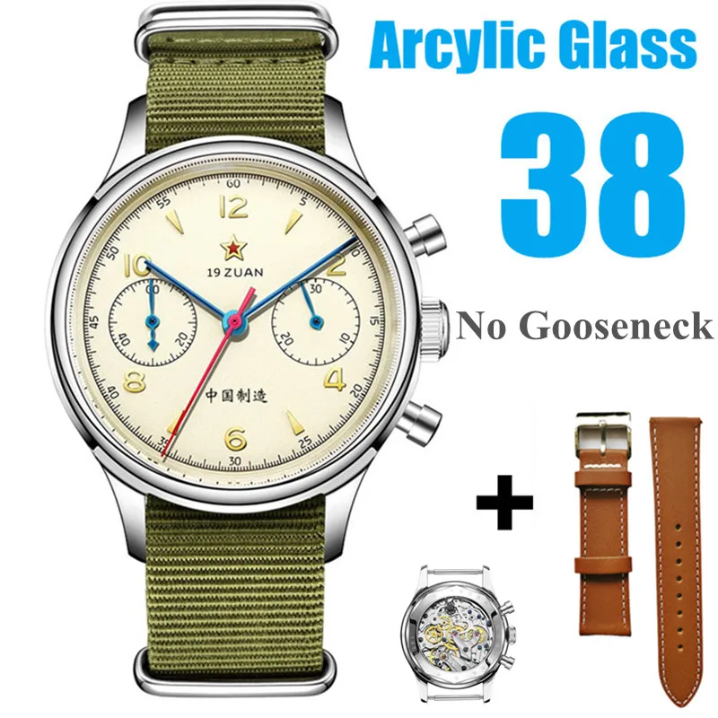 SEAKOSS 1963 Chronograph 42mm 40mm 38mm Sapphire Original Seagull ST1901 Movement With Gooseneck Pilot Men's Mechanical Watches