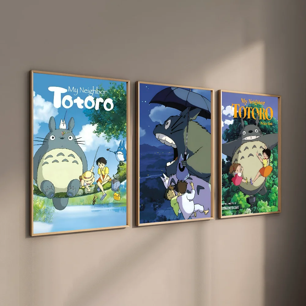 Kawaii T-Totoro Classic Movie Poster HD art sticky wall waterproof home living room bedroom bar aesthetic decoration