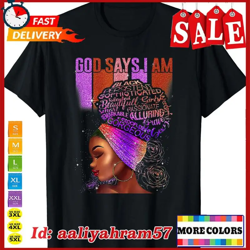 

Футболка Black Girl God Says I Am Melanin History Month Pride