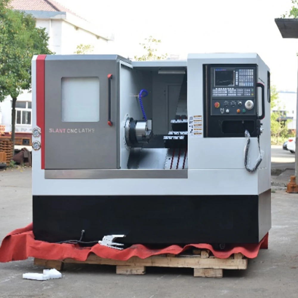Torno CNC de cama inclinada de procesamiento de metales hidráulico automático de alta precisión SL360 TCK36 torno de torneado Hoirzontal de 2 ejes y 3 ejes