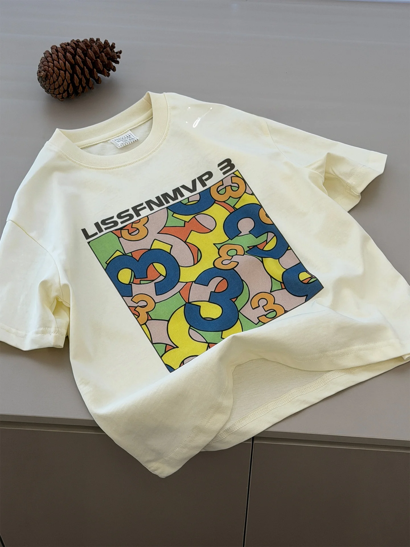 ボラ子供用ピュアコットン半袖tシャツ男の子女の子カジュアルルーズフィット春夏通気性快適プリントトップ