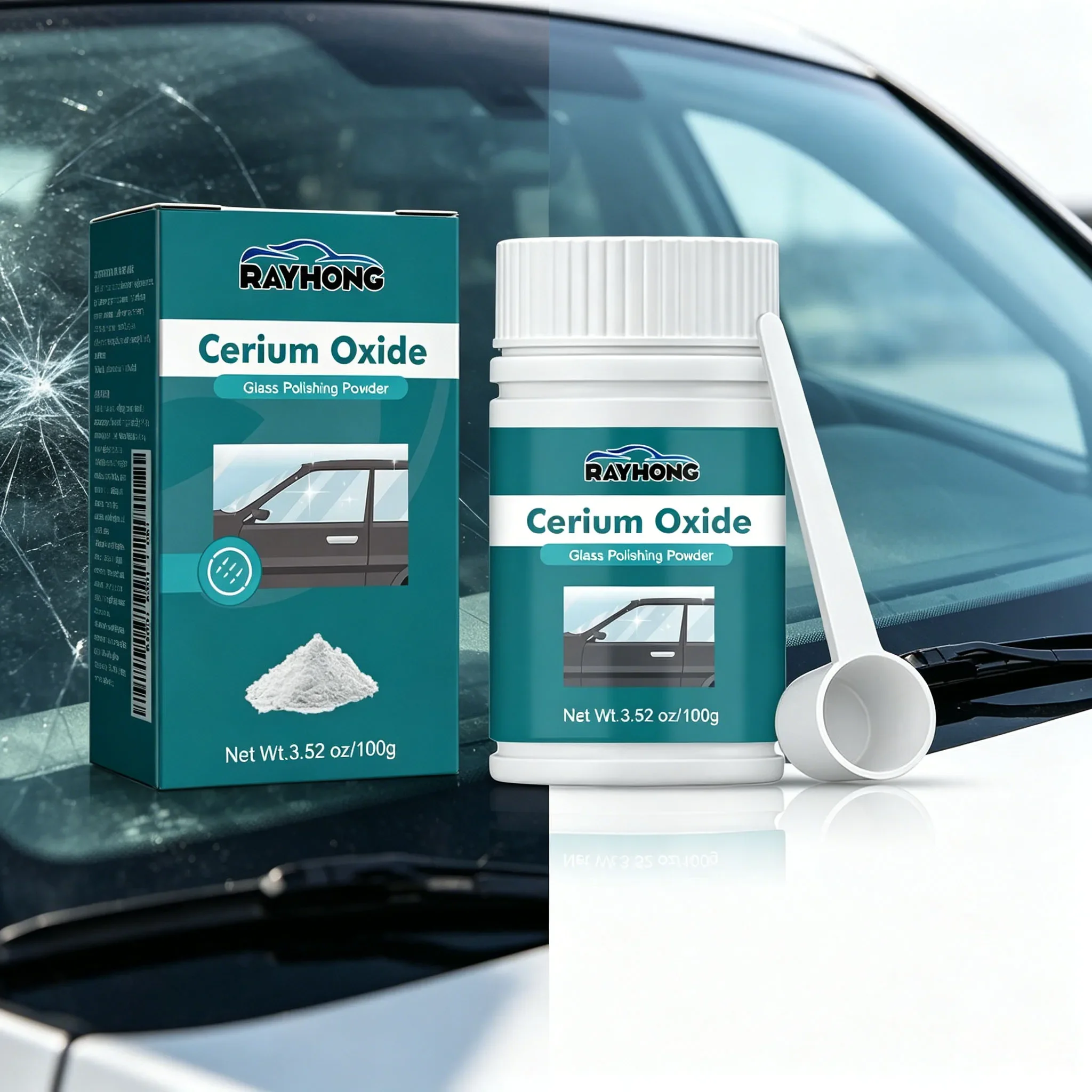 100g Glass Polishing Powder For Auto Car Windows Scratch Remover Glass Polishing Scratch Repair Powder Scratch Removal