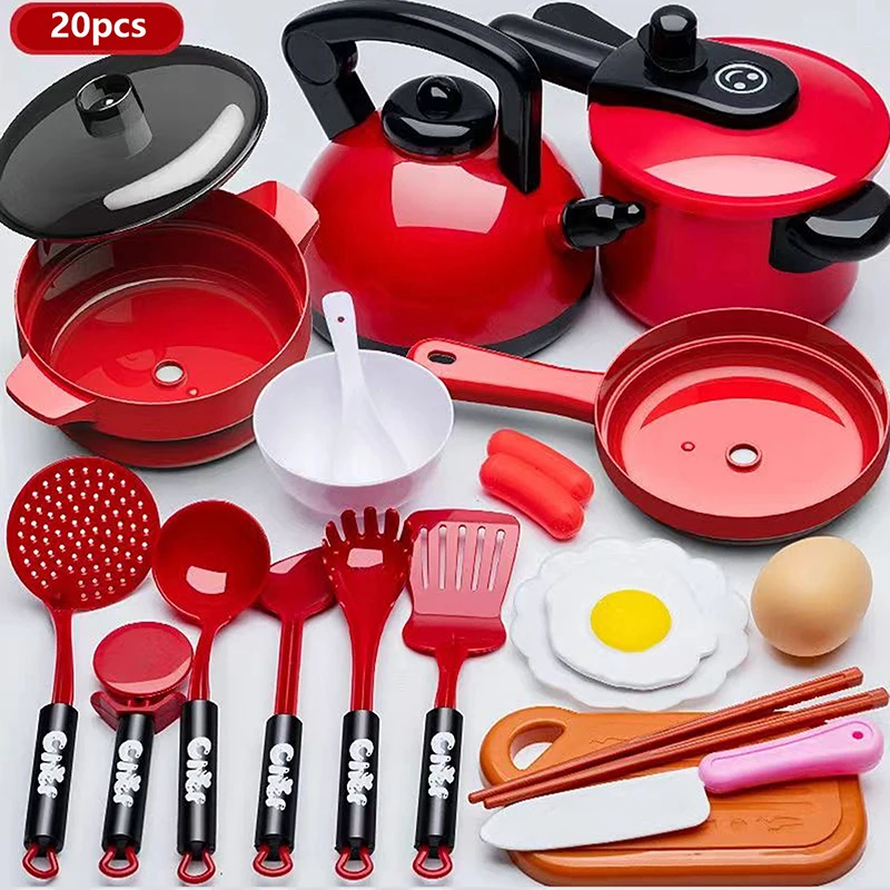 Batterie de cuisine éducative focalisée, ensemble de jeu de simulation pour filles ; Cadeaux de jouets de simulation de cuisine réalistes