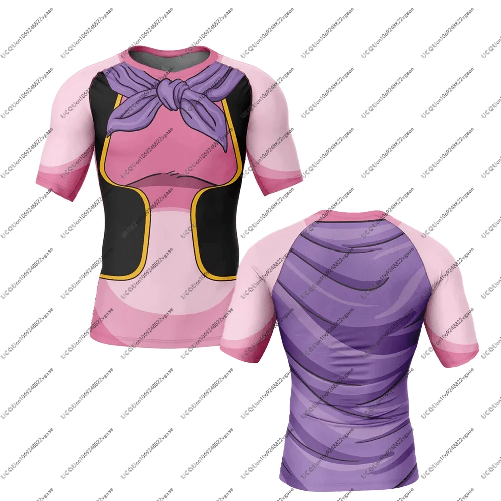 

Футболка для мужчин и детей для девочек, повседневная спортивная одежда, футболка, подарок, аниме, мужской фитнес-тренажерный зал, Dragon Ball, Fat Majin Buu, рашгард, дышащая новинка