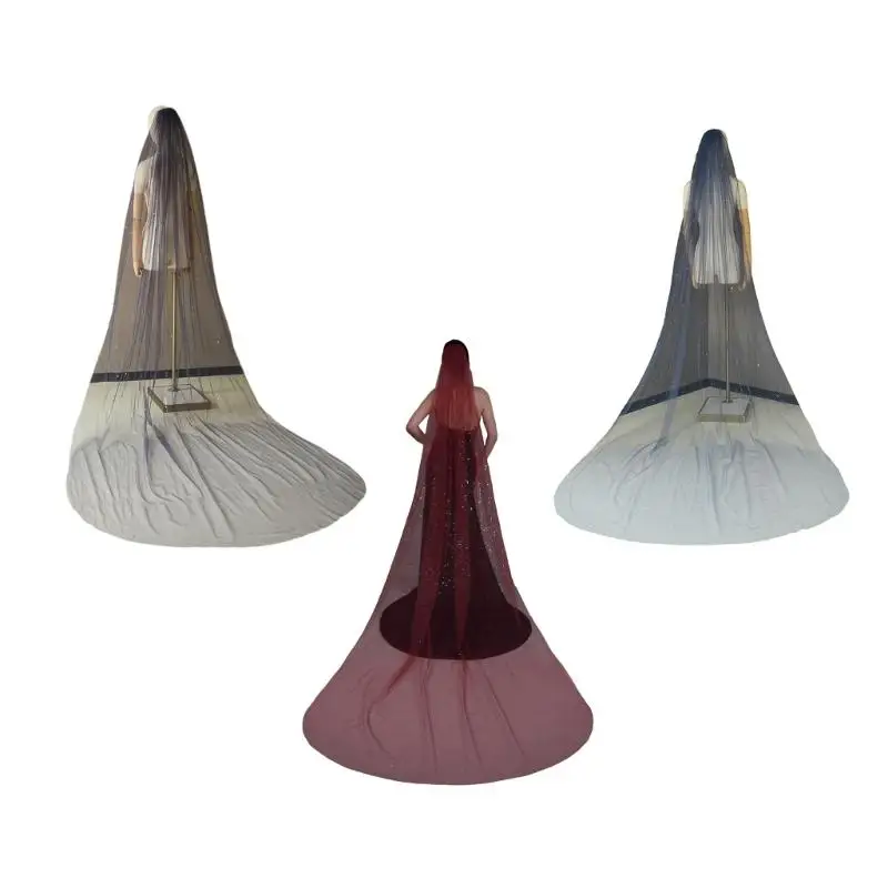 

P9FE великолепная свадебная вуаль на пол.