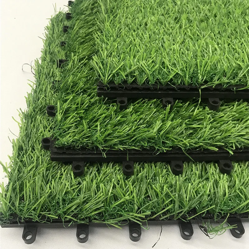 

Hot Sales Interlocking Artificial Grass Tile Outdoor Artificial Grass Tile Waterproof DIY Artificial Grass Mats 100cm Size