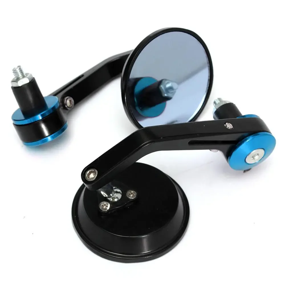 Pair Universal quot Round Bar End Rear Mirrors Moto Motorcycle Motorbike Scooters Rearview Mirror Side View Mirrors