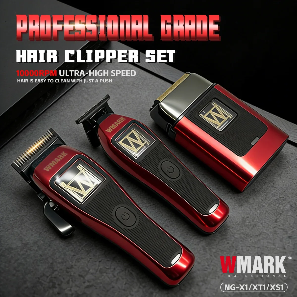 WMARK Professional Clippers DLC Blade Hair Trimmer Electric Shaver 10000RPM W-Maglev Motor Clipper for Men NG-X1 NG-XS1 NG-XT1