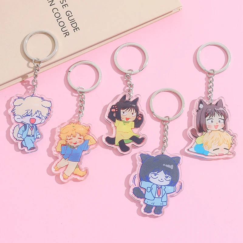 Cartoon Anime Skip and Loafer Keychain Cosplay Character Acrylic Figure Shima Sousuke Iwamura Mitsumi Pendent Keyring Fans Gifts