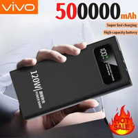 VIVO 500000mAh Power Bank 120W High Capacity Super Fast Charging Battery Digital Display Powerbank For iPhone Huawei Samsung