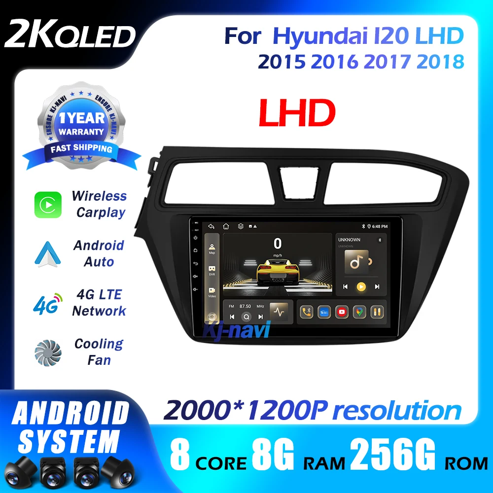 

Android 14 Car Radio For Hyundai I20 LHD 2015 2016 2017 2018 Stereo GPS Video Navigation Carplay Auto Multimedia Player 4G BT