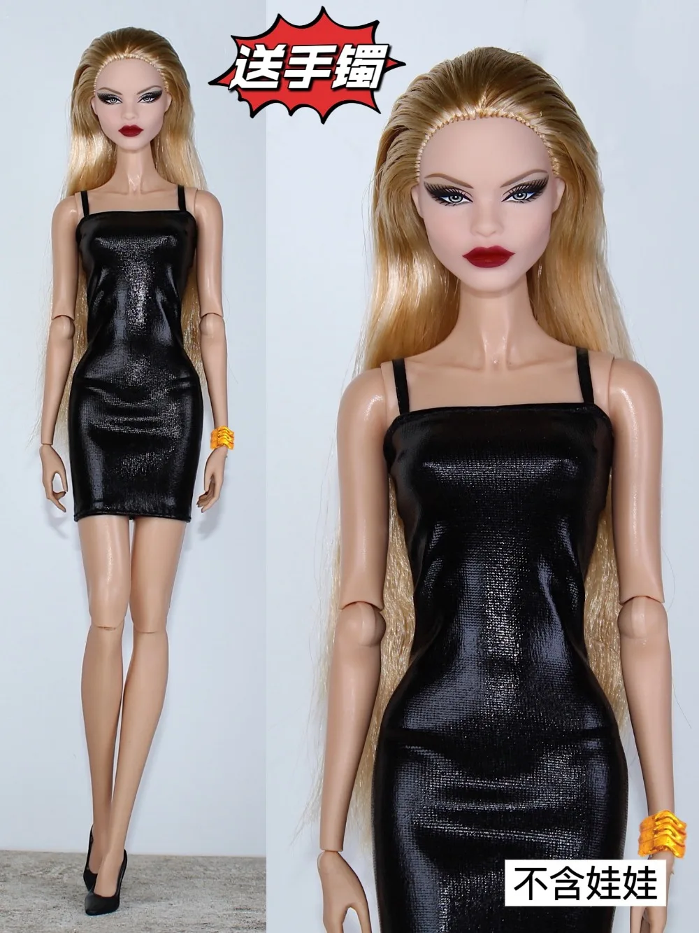 Barbie Doll vestido preto, saia simples sexy, roupas de boneca, roupa para 1/6, Xinyi, FR, ST, PP, 30cm