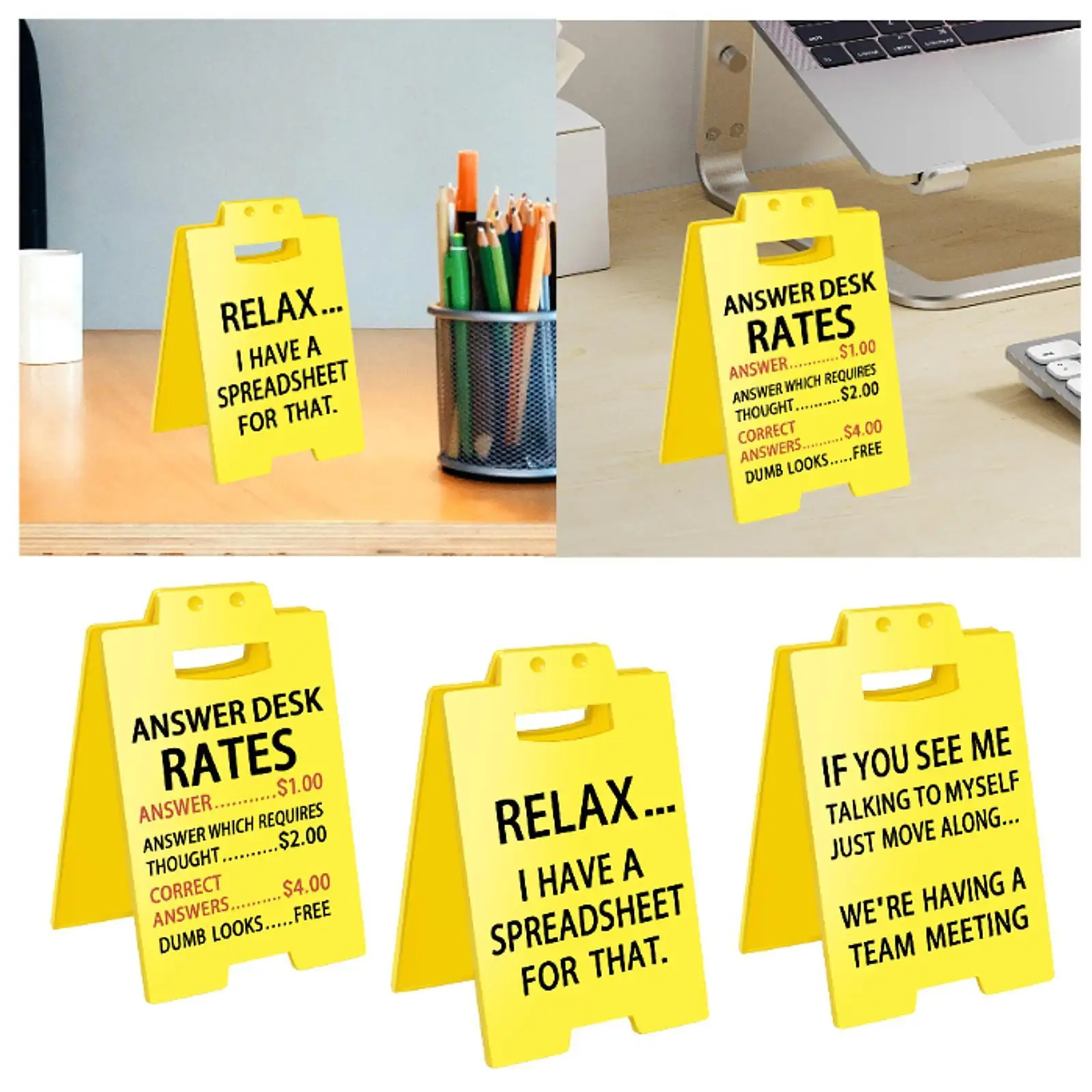 Funny Desk Sign Humorous Office Cubicle Decor for Manager Women Men Employee