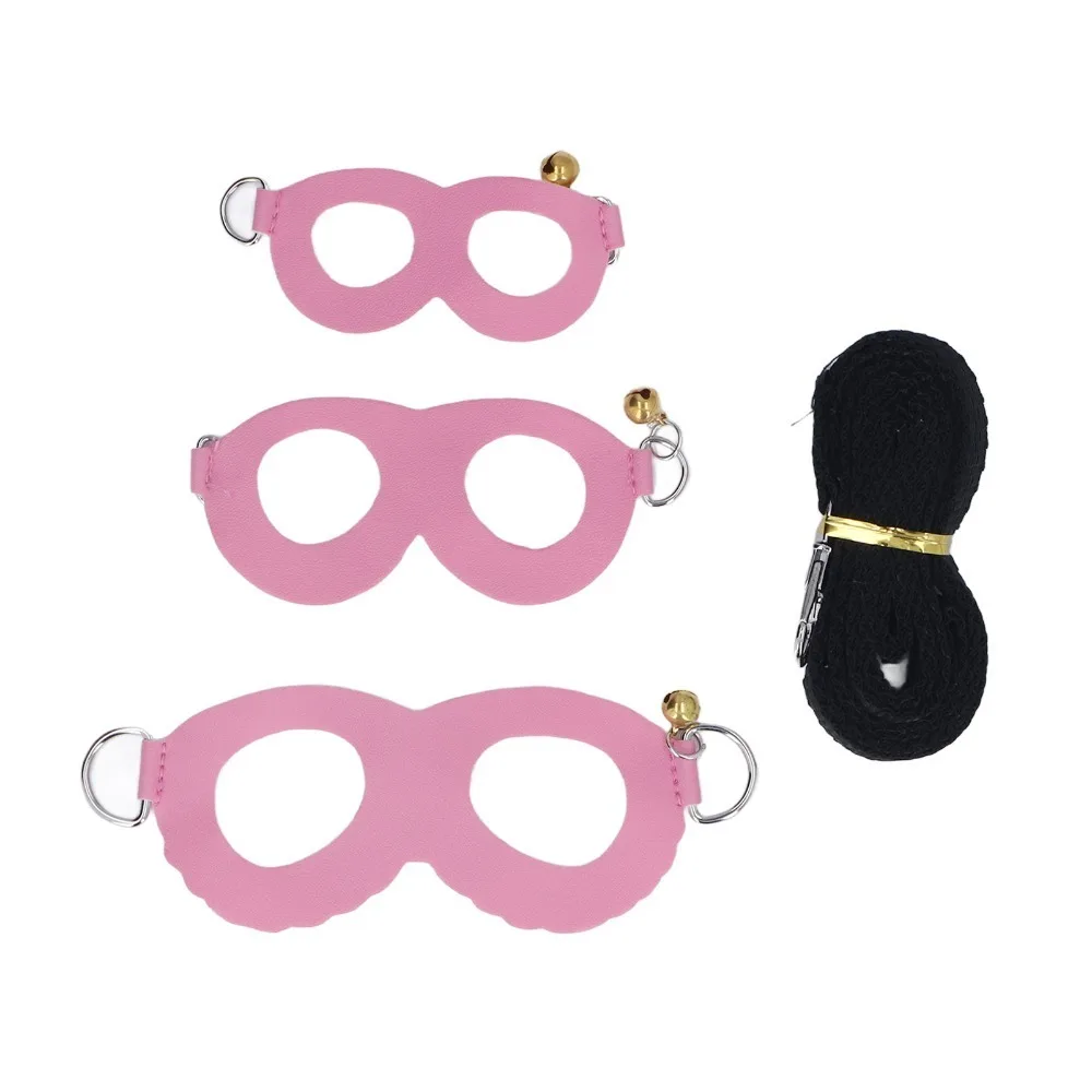 4pcs Faux-Leather Hamster Harness Set Soft Nylon Rat Walking Harness Comfortable Bells Pet Harness Leash Set Hamster