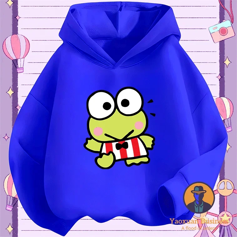 

Hot Kero Kero Keroppi Girls Little Kids Boys Hoodie Cute Cartoon Printed Windproof Warm Autumn Winter New