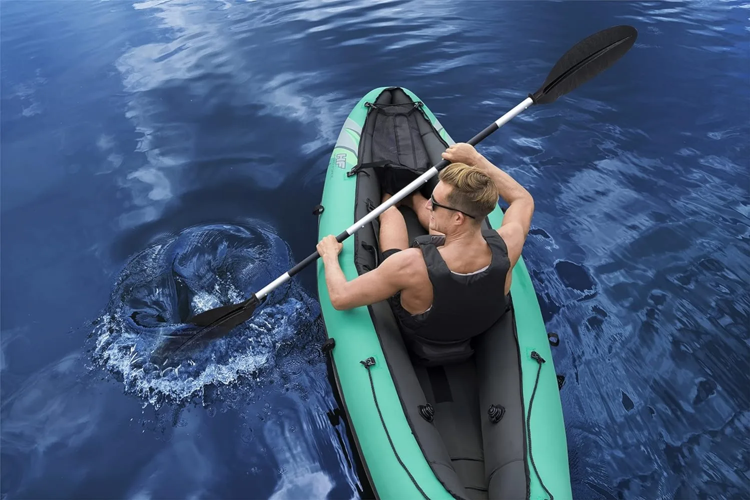 Ensemble de kayak gonflable Hydro Force, siège, pagaie, pompe à main, sac de rangement, idéal pour les adultes, les enfants et les familles