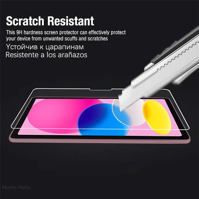 2 قطعة واقي للشاشة من الزجاج المقسى لجهاز iPad 10th الجيل 9th 8th 7th 6th 5th 10 9 8 7 6 5 4 3 2 10.9 10.2 9.7 فيلم
